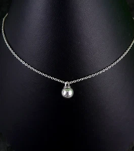 Tiffany & Co. Einzelhandel $575 HardWare KUGEL ANHÄNGER in SILBER 9,75 mm 16"L - Bild 1 von 5