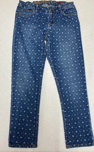 Arizona Girl's Crop Jeans14 Regular Adjustable Waist Blue w/ Hearts H-12 - Picture 1 of 9