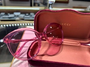 Gucci Pink Oversized Authentic Women Sunglasses GG0257S - Picture 1 of 9