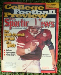 SPORTING NEWS-AUG 21, 2000- ERIC CROUCH/NEBRASKA CORNHUSKERS -COMPLETE MAGAZINE - Picture 1 of 1