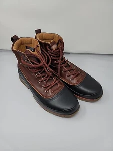 Sperry Men's Cannon Winter Waterproof Boots Leather STS24398 Black Brown Size 12 - Picture 1 of 6