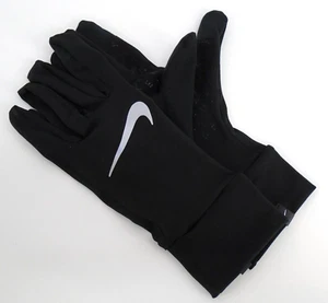 Nike Fleece Gloves Women's Medium Touch Screen Black/Silver - Picture 1 of 7