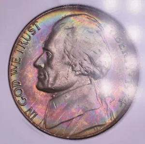 1974 Jefferson Nickel - NGC MS64* Star Exciting Color! JS - Picture 1 of 3
