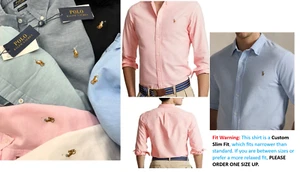 Ralph Lauren Linen Shirt Men’s Custom Slim Fit Button Down Collar Small Pony - Picture 1 of 24