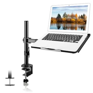 Laptop Desk Mount Tray for 13-27 Inch Screens, Adjustable Arm Holds 15.6 lbs - Picture 1 of 7