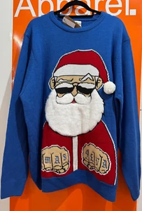 ‘XMAS 4EVA’ Santa Jumper, Blue, Christmas, Size 2XL, New With Tag, Sf - Picture 1 of 2