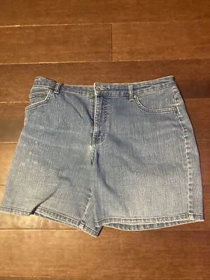 PANTALONES CORTOS VAQUEROS MUJER AZUL DENIM KIM ROGERS TALLA 10 Con Piedras del Rin y Bolsillos Foto 1 de 4