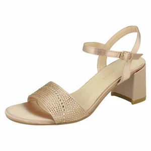 Mujer Savannah 'F10217' Satén Nude Sandalias de Noche - Picture 1 of 18
