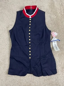 Danny & Nicole Vest Womens Size 12P Front Buttons Zip Collar Made in USA Blue - Picture 1 of 11