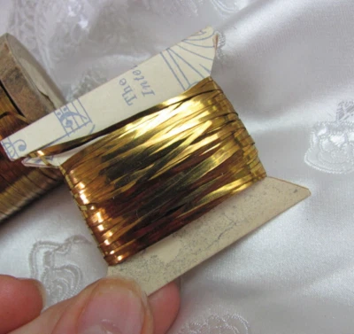 Antique Vintage Gold Real Metal Thread Tinsel France French Fly Tying 10yds #610 - Image 1 of 3