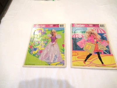 Juego de 2 puzzles bandeja marco Barbie, c. 1992 Foto 1 de 4