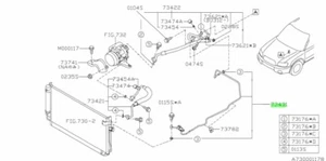 Subaru OEM AC Line Fitting FOR Forester SG SG5 SG9 XT 02-08 73430SA000 - Picture 1 of 3