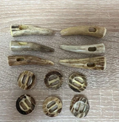 Buttons bone deer horn vintage. Austria - Germany5.5-2.3cm - Image 1 of 4
