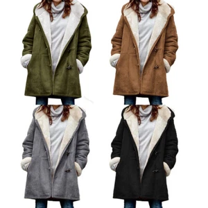 Women Winter Warm Outwear Hooded Long Overcoat Parka Coat Jacket Hoodie K - Foto 1 di 13