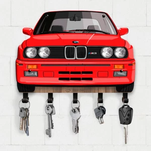 Wall Key Holder Rack Hanger Home Decor - BMW M3 E30 - FREE SHIPPING - Picture 1 of 4