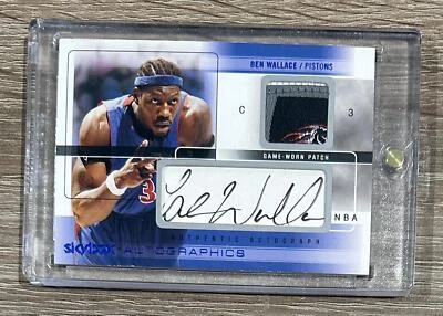 2004-05 SkyBox Autographics #AG-BW Ben Wallace Patch AUTO #/75 BEAUTY! - Image 1 of 2