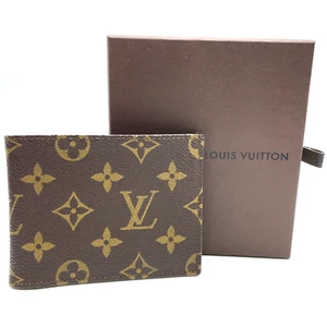 Auth Louis Vuitton Monogram Portefeuille Multiple M60895 Wallet W/Box BL060049 - Picture 1 of 16
