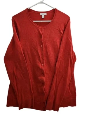 Cárdigan Charter Club para mujer talla 2XL tejido con botones naranja elástico ligero Foto 1 de 4