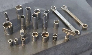 18 Set Duralast Flare Nut Wrench, Drive Adapters, Hydrant Key And Sockets Tools - Picture 1 of 8