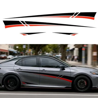 For Toyota Camry Black Red Side Body Door Fender Vinyl Decal Sticker 2PCS Foto 1 de 3