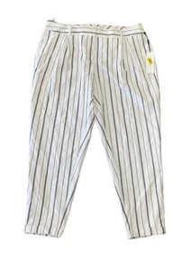 Pantalones al Tobillo Calvin Klein Talla 14W Blanco Gris Rayas Minorista 99.00 Nuevos con Etiquetas - Imagen 1 de 5