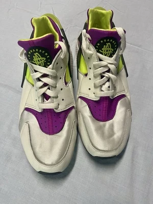 Nike Air Huarache Women's 10.5 White Neon Yellow Magenta - Image 1 of 4