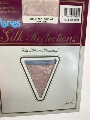 Vintage Hanes Silk Reflections Pantyhose  Style 717 Size AB 145 LBS Pink Mist - Image 1 of 4