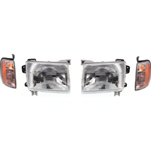 Headlight Set For 1998-2000 Nissan Frontier with Corner Lights and Bulb - Picture 1 of 12