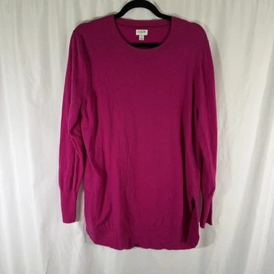 J. Crew Sweater Dress Women's Large Pink Merino Wool Blend Long Sleeve Pullover - Image 1 of 4
