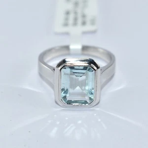 Anillo de plata esterlina 925 aguamarina grande y audaz diseño perfecto... - Imagen 1 de 5
