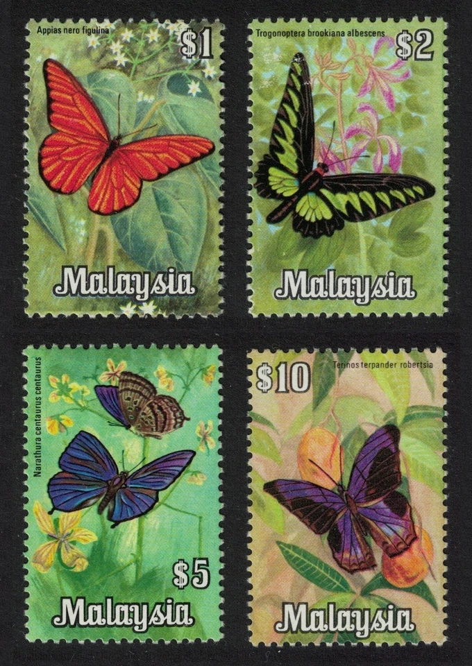 Mariposas de Malasia 4v edición de altos valores 16.11 1970 MNH Sc#70-73 SG#68-71 Foto 1 de 1