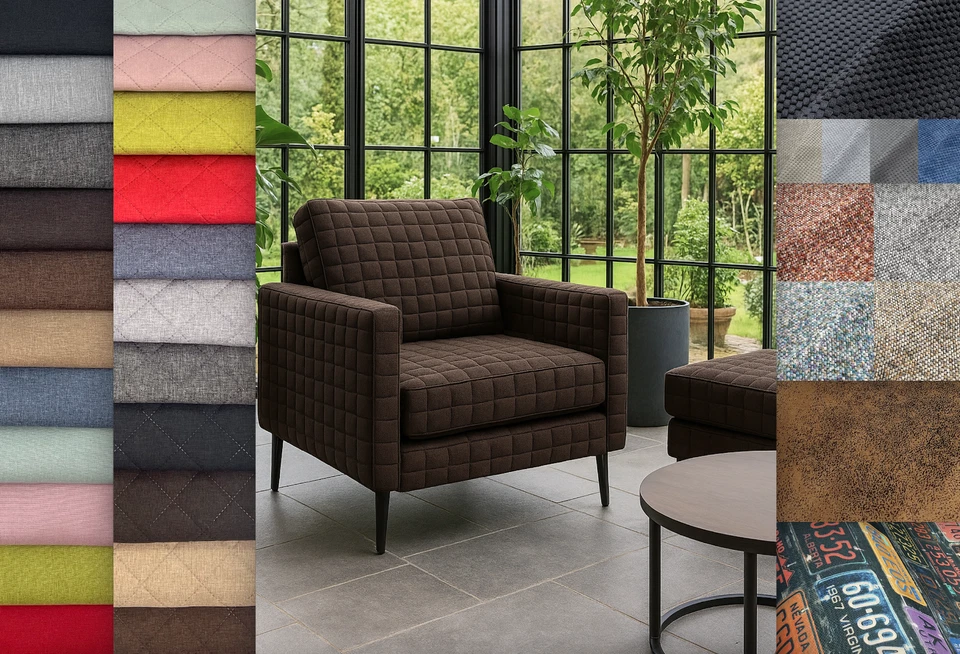 5m Polsterstoff Bezugsstoff Möbelstoff Glatt oder gesteppt 5x5 Möbelbezugsstoff - Bild 1 von 4