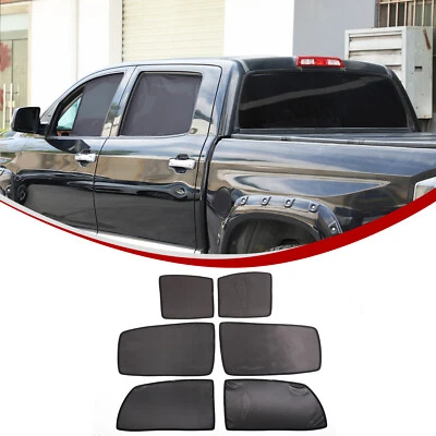 Juego de 6 piezas de parabrisas de ventana completa negro para Toyota Tundra 2007-2021 Foto 1 de 4