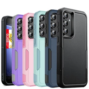 For Samsung Galaxy S24 FE Case Shockproof Heavy Duty Phone Cover +Tempered Glass - Picture 1 of 64