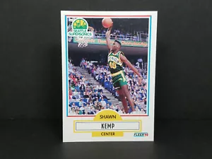 1990 Fleer #178 Shawn Kemp, Sonics (RC) - Photo Variation Uncropped Ball - Picture 1 of 2