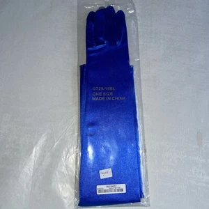 Womens Satin Long Gloves Opera Wedding Bridal Evening Party Prom Costume ROYAL - Picture 1 of 9