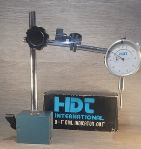 Dial Indicator HDT International 0-1'' .001" Maggnetic On Off Base - Picture 1 of 9