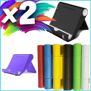 2 Pack Cell Phone Stand Foldable Phone Desk Tablet Cradle Plastic Dock Holder - Picture 1 of 11