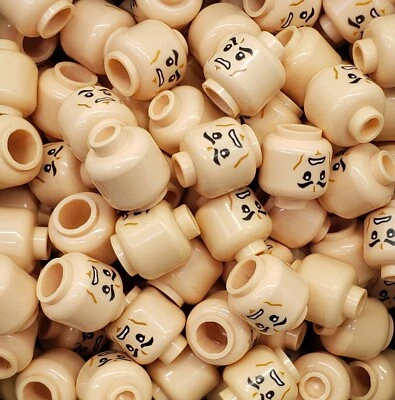 Lot of 10 Light Nougat Lego Star Wars Angry Clone Trooper Heads 501st 212th 41st - Image 1 of 2