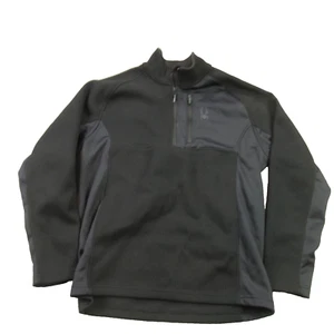 Spyder Sweater Mens XL 1/4 Zip Long Sleeve Outdoor Lightweight Black - Picture 1 of 11
