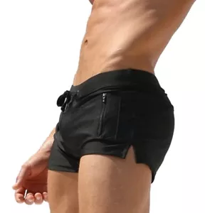 Men's Swimwear Short Swim Trunks Zipper Pocket Quick Dry Mesh Lining - Picture 1 of 6
