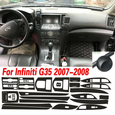 For Infiniti G35 2007-2008 3D Carbon Fiber Pattern Interior DIY Trim Decals - Image 1 of 4