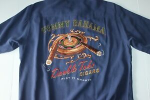 Details about   Tommy Bahama Black Brocade Embroidered Paradise Lounge Mermaid Shirt MEDIUM Silk