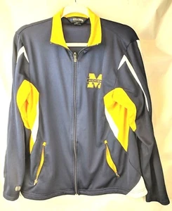 Holloway Womens Michigan Jacket Wolverines SIze L Blue Yellow Lightweight Zip - Picture 1 of 7