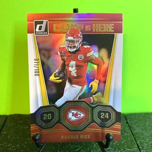 2024 DONRUSS CHAMP IS HERE HOLO RASHEE RICE /100 KC CHIEFS #4 SSP SB CHAMPS🔥 - Picture 1 of 10
