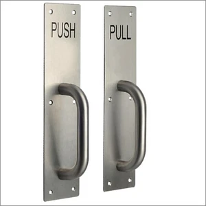 Gegentakt Türgriff Paar Gebürsteter Edelstahl 300 X 100 X 1.5mm Türgriff - Bild 1 von 2
