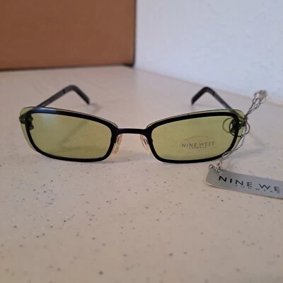 Gafas de sol Nine West Radiant S 0L4P marcos ovalados de metal negro - lentes amarillas C-45 Foto 1 de 4