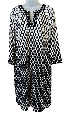 Donna Morgan Women's Size 14 Dress Black White Geometric Design Career Office - Image 1 of 4