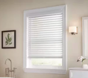 Home Decorators Collection White Cordless Faux Wood Blinds 36X36 - Picture 1 of 1