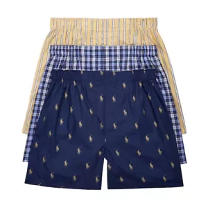 Boxer Polo Ralph Lauren uomo blu navy/giallo/blu vestibilità classica tessuto cotone 45€ - Foto 1 di 1